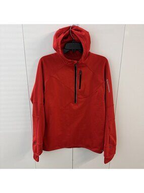 Salomon Running Gorpcore‎ Style Hoodie 1/4 Zip Size L Acti Therm Mittens